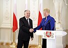 La Presidenta de Lituania Dalia Grybauskaitė y el presidente de Polonia Lech Kaczyński, 8 de abril de 2010.