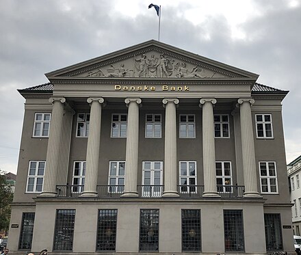 Danske Bank's headquarters in Copenhagen. Danske Bank Copenhagen 2018.jpg