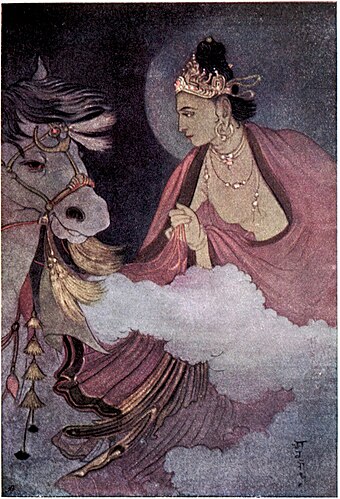 Prince Siddhārtha and Kaṇṭhaka. By Abanindranath Tagore, 1914