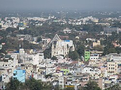 View of the city centre from Dindigul fort