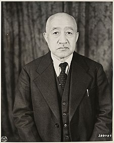 Generál během soudu před Tokijským tribunálem (19. června 1947)