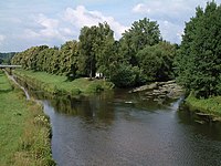 The place where two small rivers Breg and Brigach join together to form the Danube in Donaueschingen, Germany