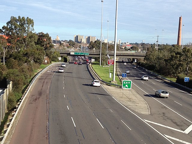 Hoddle Street exit viewed from the east