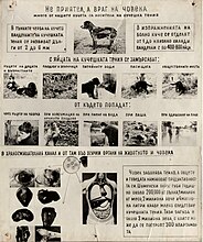 Информационен плакат за кучешката тения от 60-те години на XX век