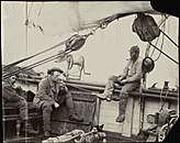 Nansen a Sverdrup na zadní palubě Framu
