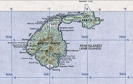 Topographische Karte der Feni-Inseln