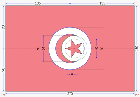 Construction diagram of the flag before 1999