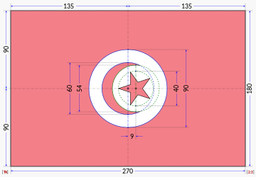 Construction diagram of the flag before 1999.