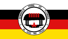 Flag of Seminole Tribe of Florida: the tribe that manages the museum Flag of the Seminole Tribe of Florida.PNG