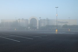 Foggy morning at Dillard's in Mall del Norte