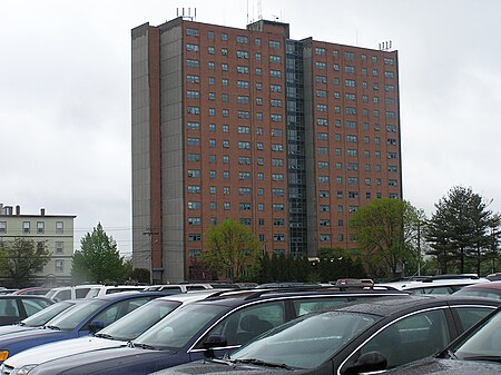 Franklin Towers from city hall parking lot