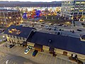 Freight House La Crosse with Rotary lights at Riverside Park in the background