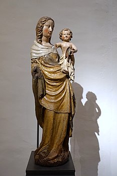 Friesentor Madonna (soi-disant), Cologne, ch. 1370-1380, noyer, polychrome - Musée Schnütgen - Cologne, Allemagne - DSC09998.jpg