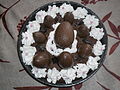 gâteau au chocolat, décoration nid de Pâques