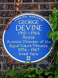 GEORGE DEVINE 1910-1966 Actor Artistic Director of the Royal Court Theatre 1956-1965 lived here.jpg