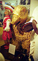 Display of German Carnival characters in the Faschenachtsmuseum in Buchen (Neckar-Odenwald-Kreis, Baden-Württemberg), Germany; this is the Strohbär (straw bear) costume from Osterburken