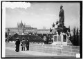 Germany, Prague. Statue to Patron Saint; Cathedral in background LCCN2016820909.tif