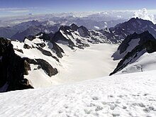 Il Glacier Blanc visto dal Dôme de neige des Écrins.