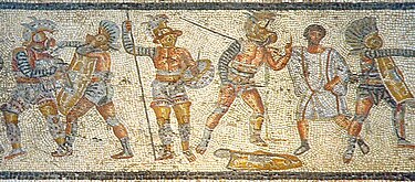 Gladiators from the Zliten mosaic. Gladiators from the Zliten mosaic 3.JPG