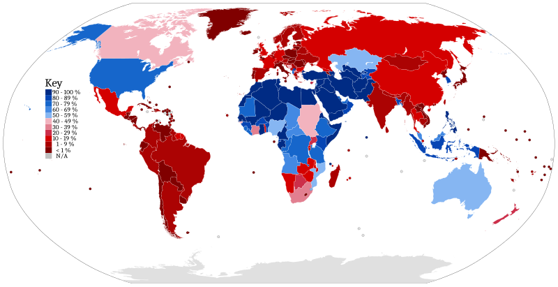 File:Global Map of Male Circumcision Prevalence at Country.svg