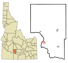 Gooding County Idaho Incorporated en Unincorporated gebieden Hagerman Highlighted.svg