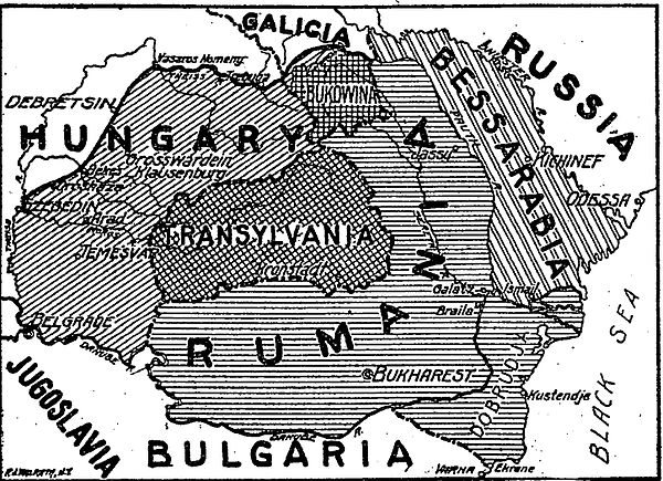 Border changes in favor of Romania as stipulated in the Treaty of Bucharest