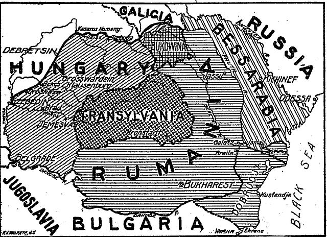 Border changes in favor of Romania as stipulated in the Treaty of Bucharest