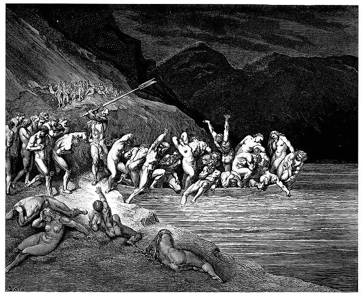 File:Gustave Doré - Dante Alighieri - Inferno - Plate 10 (Canto III - Charon herds the sinners onto his boat).jpg