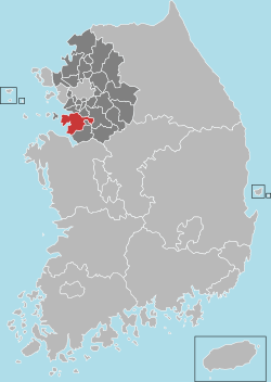 แผนที่เกาหลีใต้เน้นฮวาซ็อง
