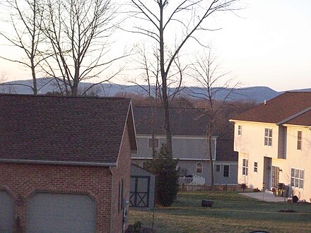View of the mountains from a Hagerstown suburb on a beautiful January day