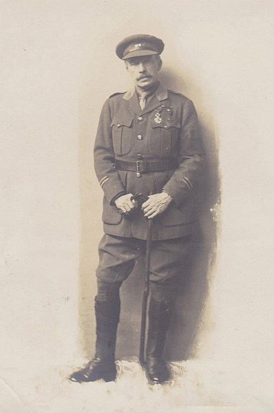Herbert Ward in uniform wearing the Croix de Guerre, c1916