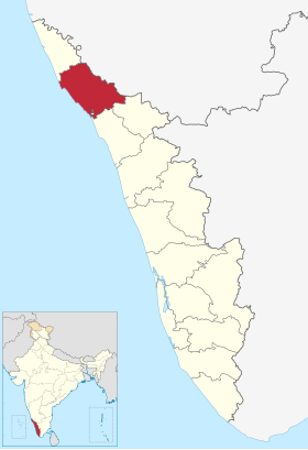 Locația districtului Kannur