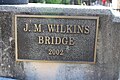 J.M. Wilkins Bridge plaque