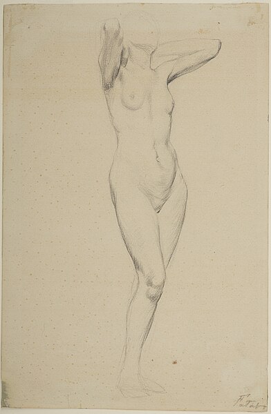 File:Julian Falat - Nude of a standing woman with her arms clasped behind her head - MNK III-r.a-1535 (117397).jpg