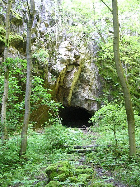 File:Kamensko, dno lomu, štola k Malému Kamensku.jpg