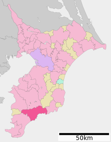 Poziția localității Kamogawa, Chiba