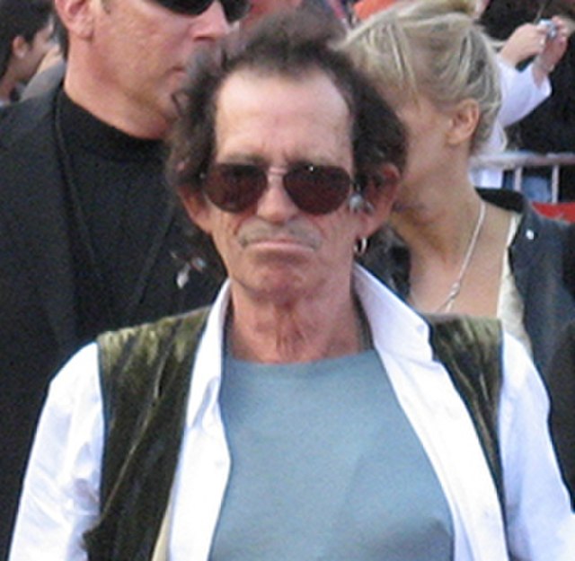 Keith Richards, who plays Jack's father Captain Teague, at the premiere.