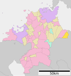 Umístění Kōge v prefektuře Fukuoka