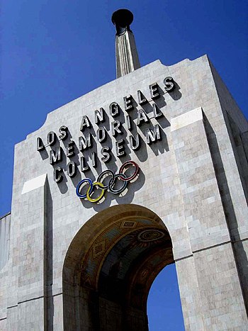 Front gate of the Los Angeles Memorial Coliseu...