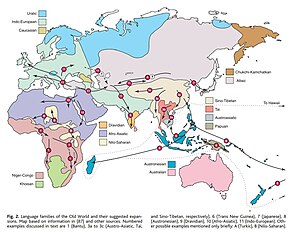 Language families of the Old World and their suggested expansions Language families of the Old World and their suggested expansions.jpg