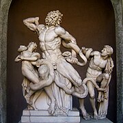 Laocoonte y sus hijos del período helenístico (Pius-Clementino de los Museos Vaticanos).