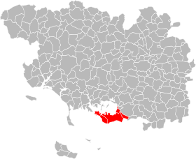 Locatie van de gemeenschap van gemeenten van het schiereiland Rhuys