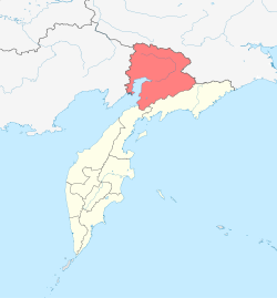 Location of Penzhinsky District in Kamchatka Krai