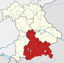 District of Oberbayern - Karta