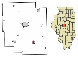 Logan County Illinois Incorporated and Unincorporated areas Mount Pulaski Highlighted.svg