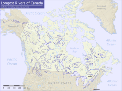 Карта, показывающая расположение рек в списке