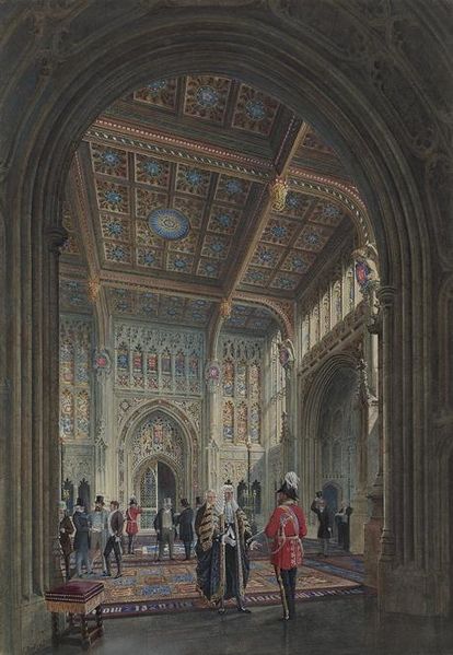 File:Lord Chancellor Campbell in the Peers' Lobby by Robert Charles Dudley.jpg