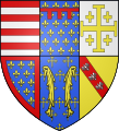 I. Anjou René 1435 (meghal testvére, III. Lajos, akit felesége, II. Johanna követ a nápolyi trónon, melyre René is igényt tart): Magyarország, Nápoly, Jeruzsálem, Anjou-Valois (fr: Anjou moderne), Bar, Lotharingia