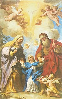 Luca Giordano, Santi Gioacchino ed Anna con la Vergine Bambina nella chiesa di San Michele di Cuéllar in Spagna