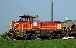 A MaK G 1201 BB a Solvay GmbH 8-as pályaszámú mozdonyaként Rheinbergben